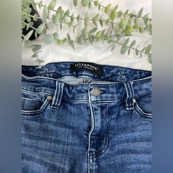 Liverpool Los Angeles The Cropped Flare Dark Wash Jean Size 6/28 - Picture 3 of 12